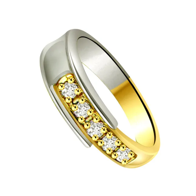 Two-Tone Real Diamond Half Eternity Ring (SDR747)