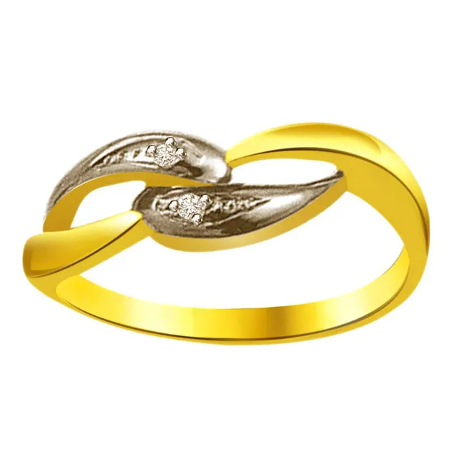 Two-Tone Real Diamond Gold Ring (SDR749)