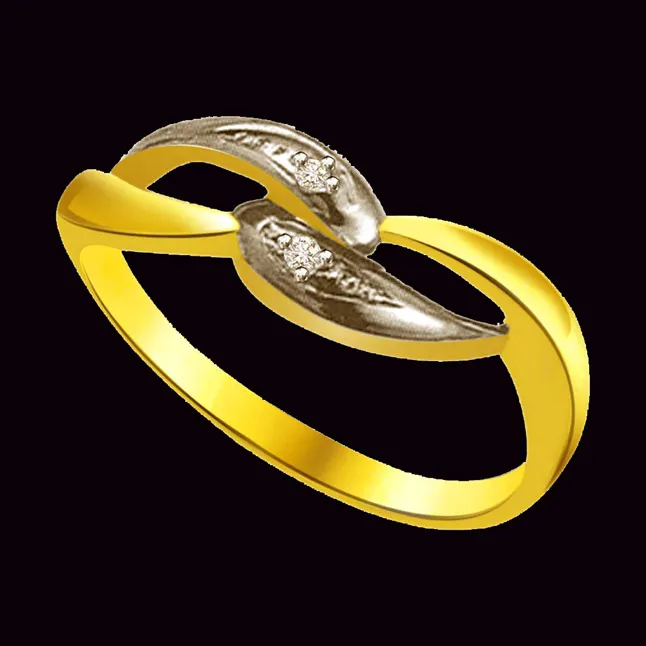 Two -Tone Diamond Gold rings SDR749 -White Yellow Gold rings