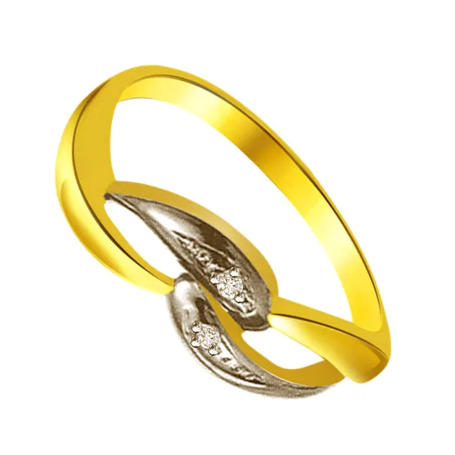 Two -Tone Diamond Gold rings SDR749 -White Yellow Gold rings
