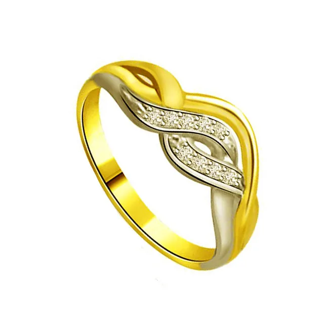 Two-Tone Real Diamond Gold Ring (SDR751)