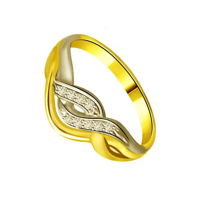 Two-Tone Real Diamond Gold Ring (SDR751)
