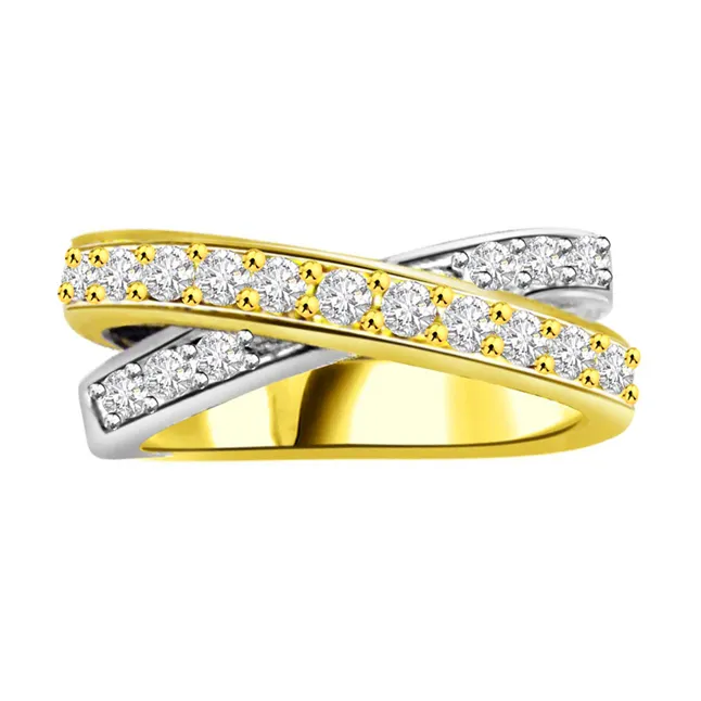 Two-Tone Real Diamond Half Eternity Ring (SDR754)