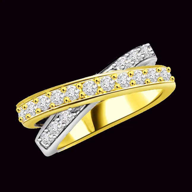 Two -Tone Diamond Half Eternity rings SDR754 -2 Tone Half Eternity
