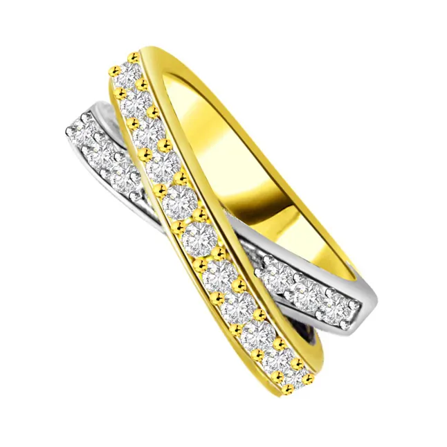 Two-Tone Real Diamond Half Eternity Ring (SDR754)