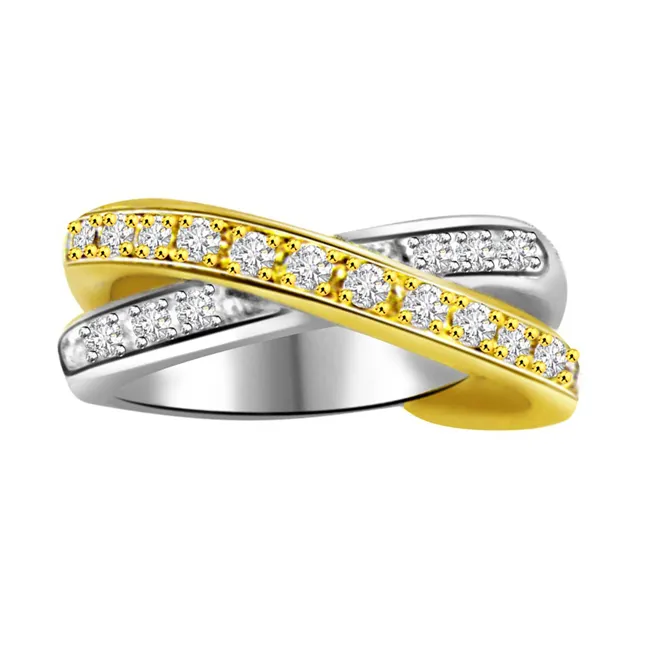 Two -Tone Diamond Half Eternity rings SDR755 -2 Tone Half Eternity