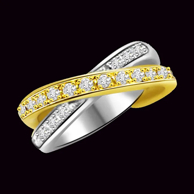 Two -Tone Diamond Half Eternity rings SDR755 -2 Tone Half Eternity