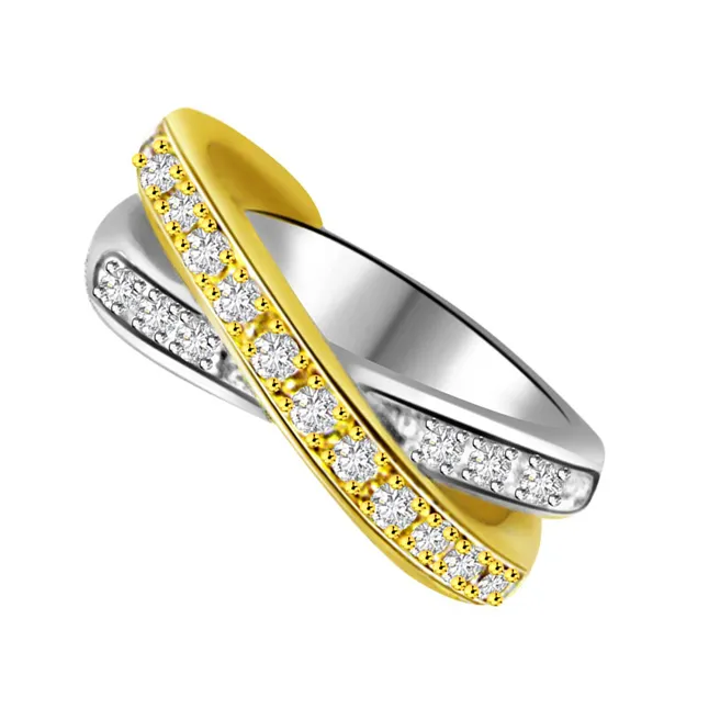Two -Tone Diamond Half Eternity rings SDR755 -2 Tone Half Eternity