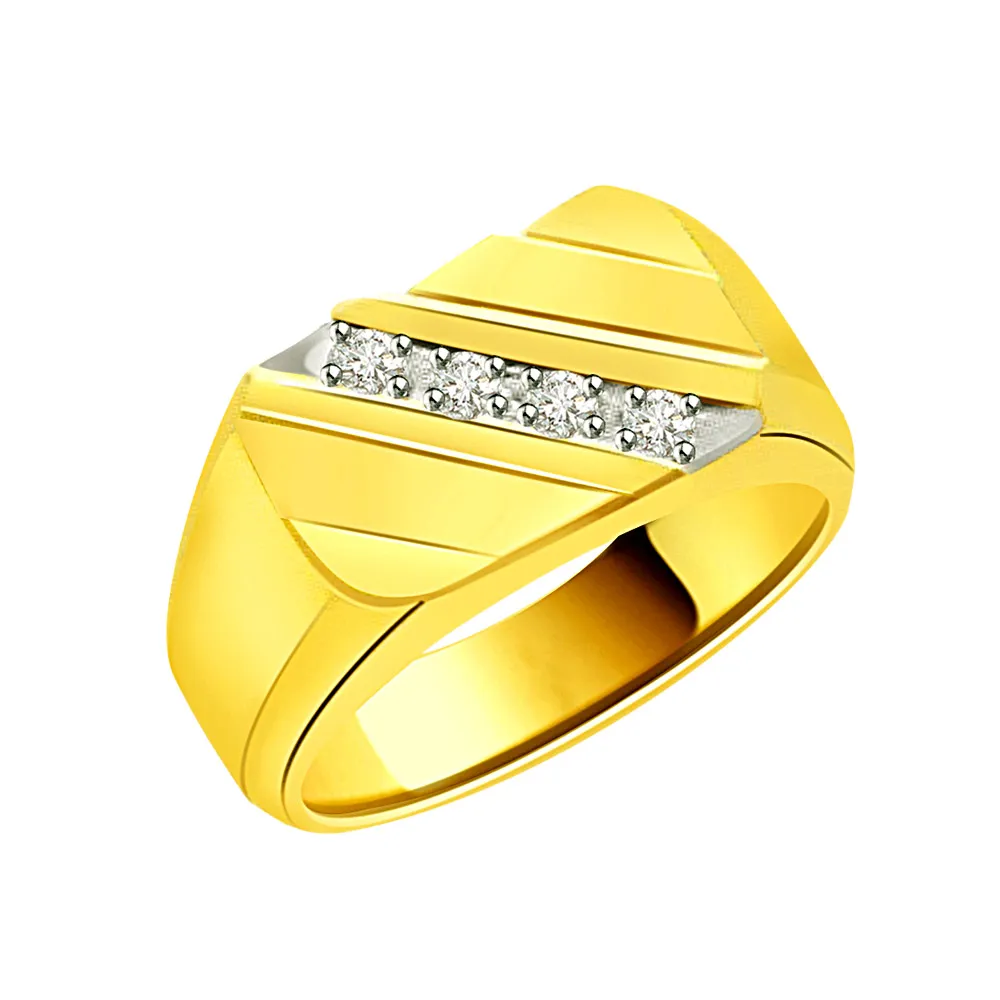 0.16 cts Diamond 18k Gold Men's rings