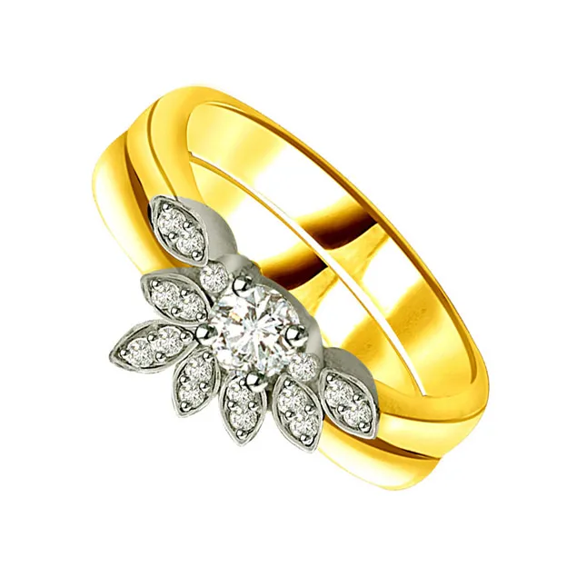 Flower Shape Real Diamond Ring (SDR762)