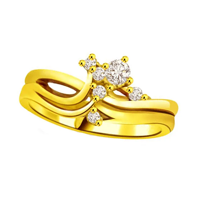 Trendy Real Diamond Gold Ring (SDR764)