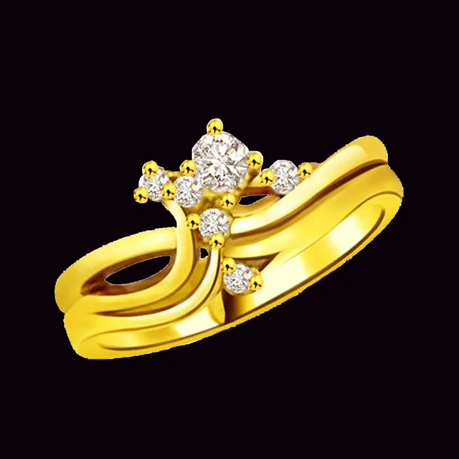 Trendy Diamond Gold rings SDR764