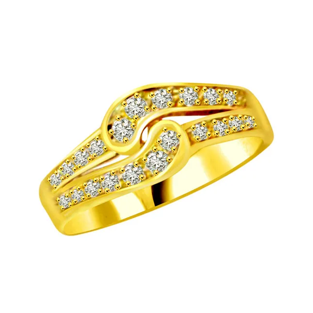 Trendy Diamond Gold rings SDR766
