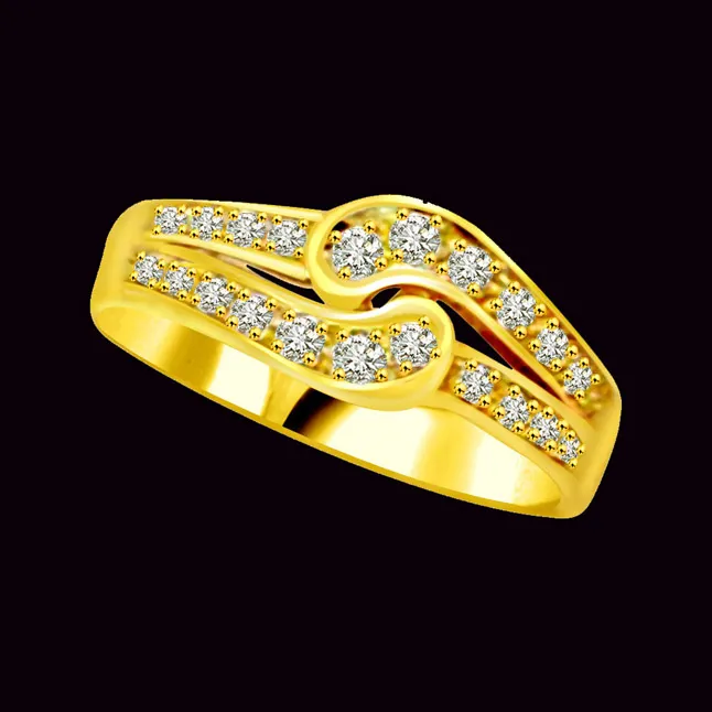 Trendy Real Diamond Gold Ring (SDR766)