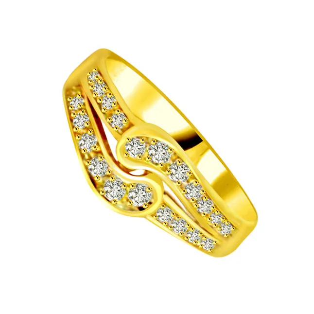 Trendy Real Diamond Gold Ring (SDR766)