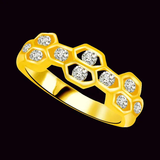 Pretty Real Diamond Gold Ring (SDR768)
