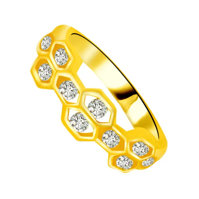 Pretty Real Diamond Gold Ring (SDR768)