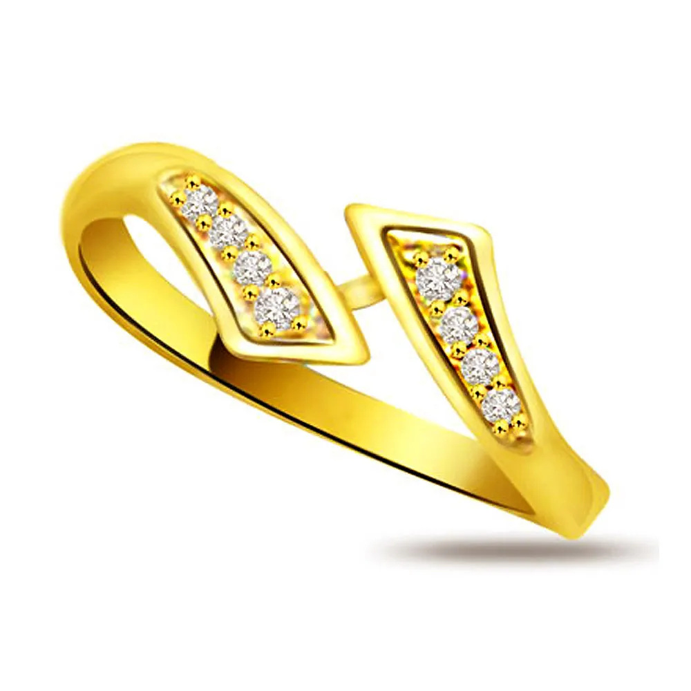Trendy Diamond Gold rings SDR769