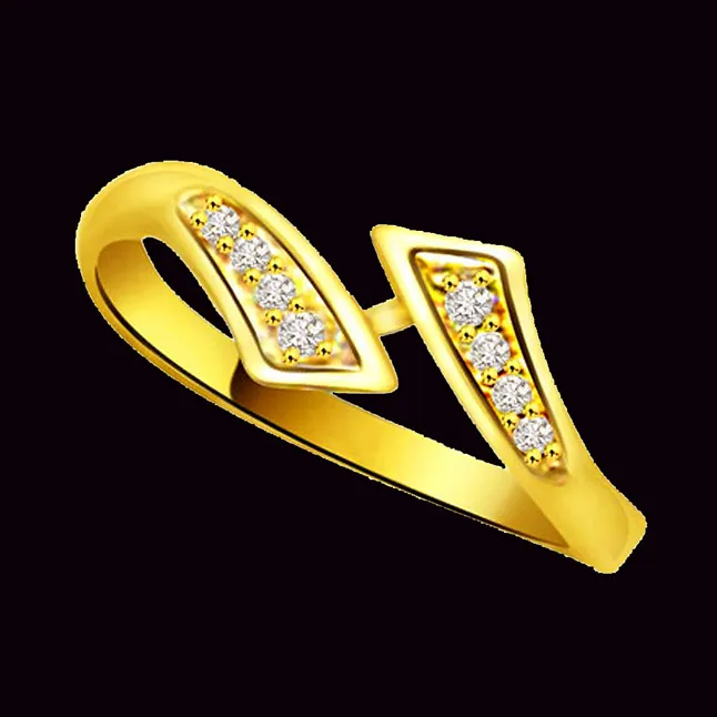 Trendy Real Diamond Gold Ring (SDR769)