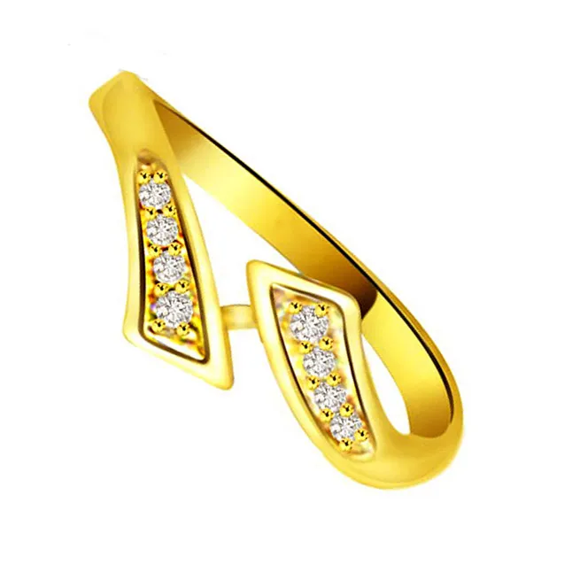 Trendy Real Diamond Gold Ring (SDR769)