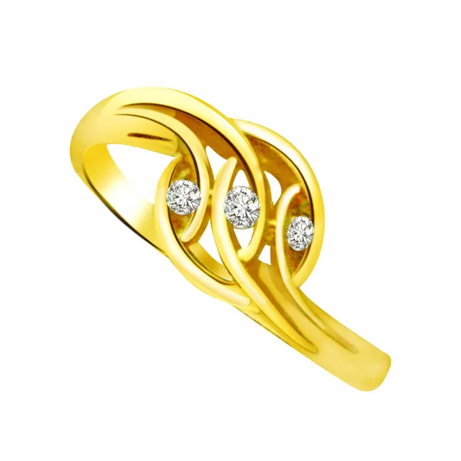 Trendy Real Diamond Gold Ring (SDR776)