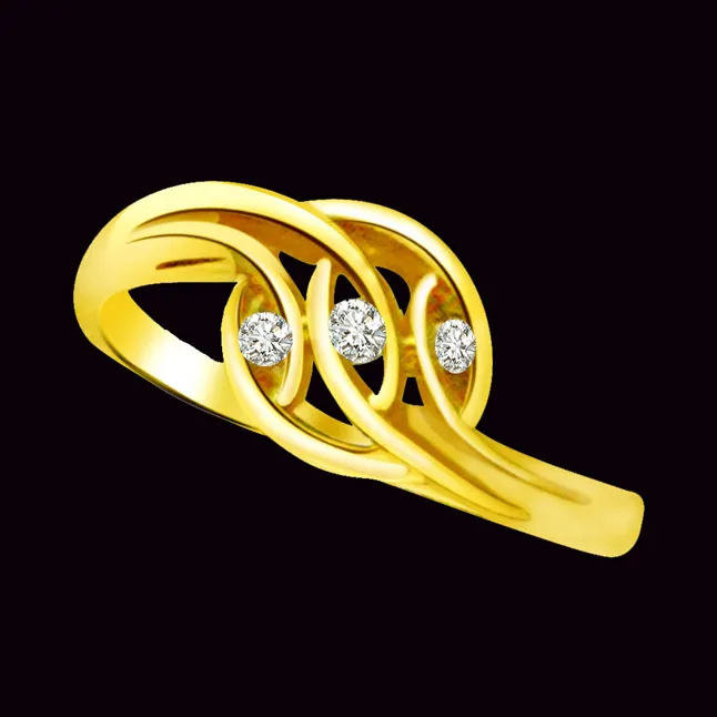 Trendy Real Diamond Gold Ring (SDR776)