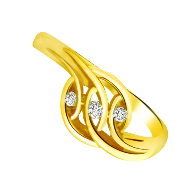 Trendy Real Diamond Gold Ring (SDR776)