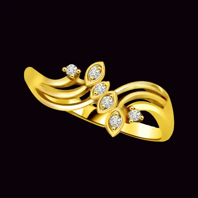 Classic Real Diamond Gold Ring (SDR777)