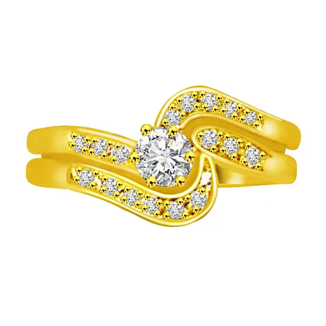 Shimmer Real Diamond Gold Ring (SDR783)