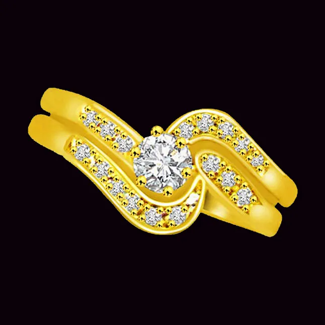 Shimmer Real Diamond Gold Ring (SDR783)