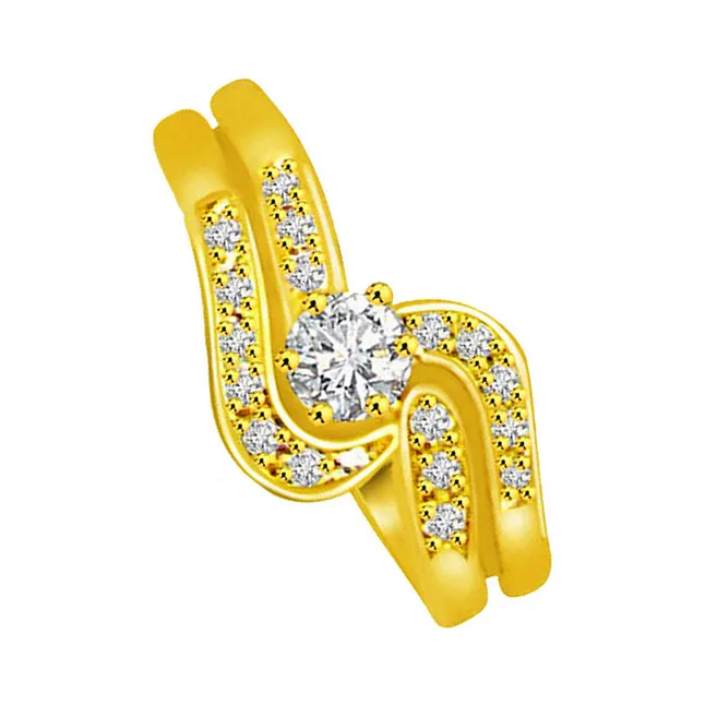 Shimmer Real Diamond Gold Ring (SDR783)