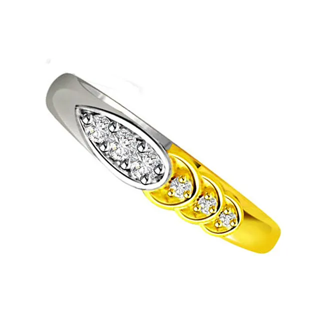 Two-Tone Real Diamond Gold Ring (SDR784)