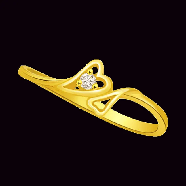 Diamond Heart Shape Gold Ring (SDR785)