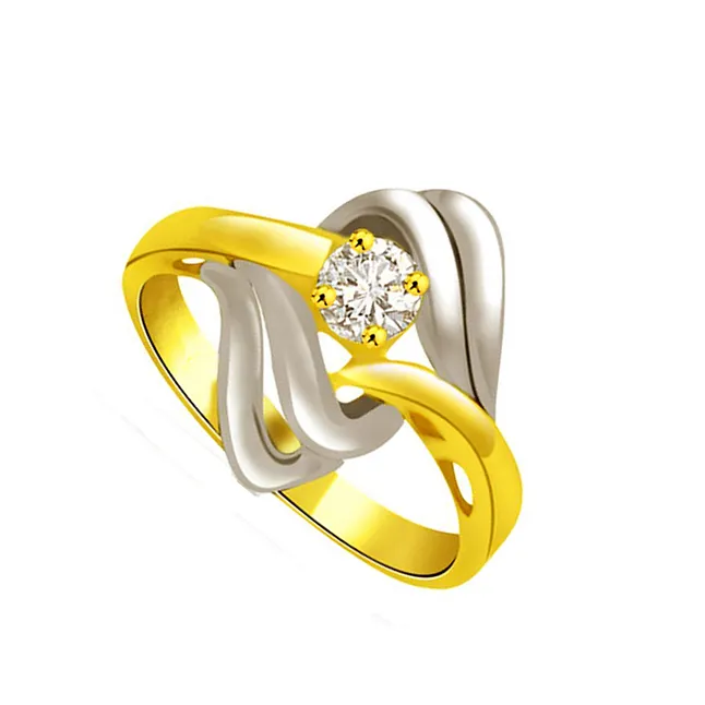 Two-Tone Real Diamond Solitaire Ring (SDR790)