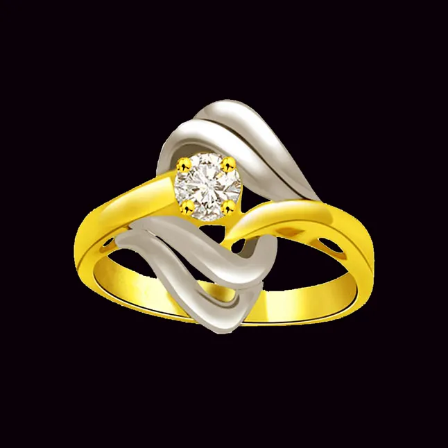 Two -Tone Diamond Solitaire rings SDR790