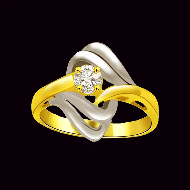 Two-Tone Real Diamond Solitaire Ring (SDR790)