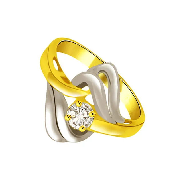 Two-Tone Real Diamond Solitaire Ring (SDR790)