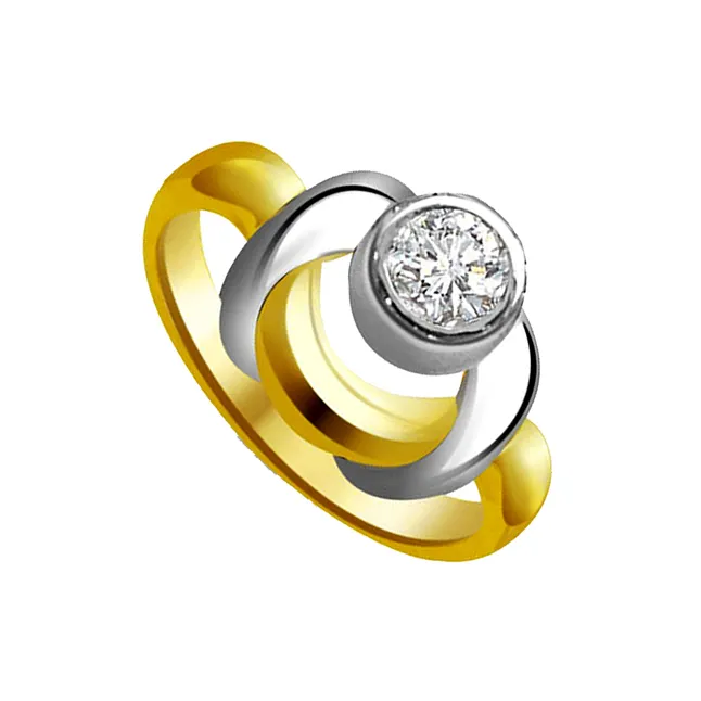Two-Tone Real Diamond Solitaire Ring (SDR791)