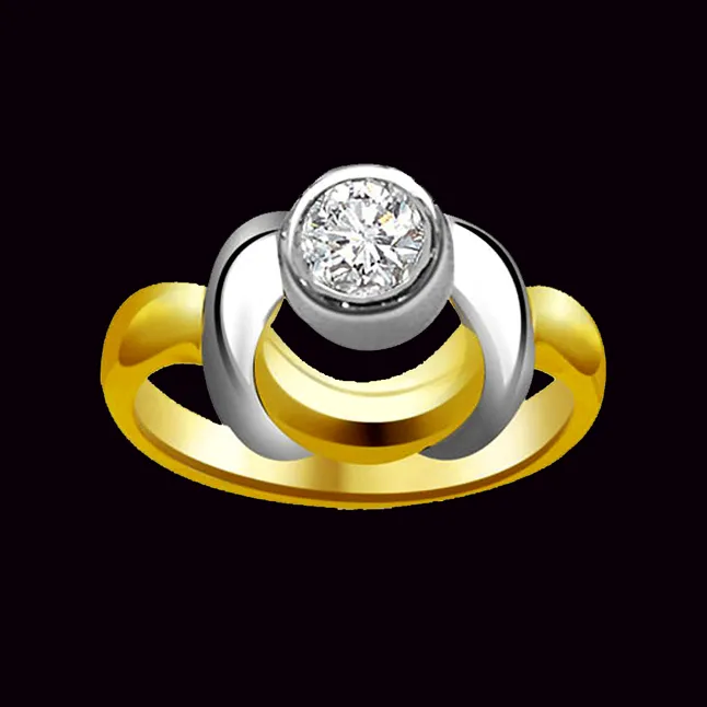 Two-Tone Real Diamond Solitaire Ring (SDR791)