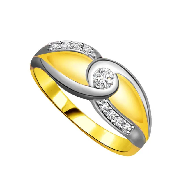 Two-Tone Real Diamond Gold Ring (SDR799)