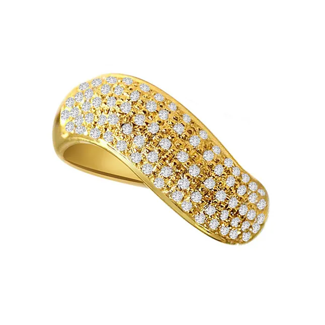 Sensation - Real Diamond 18K Gold Pave Set Ring (SDR7)