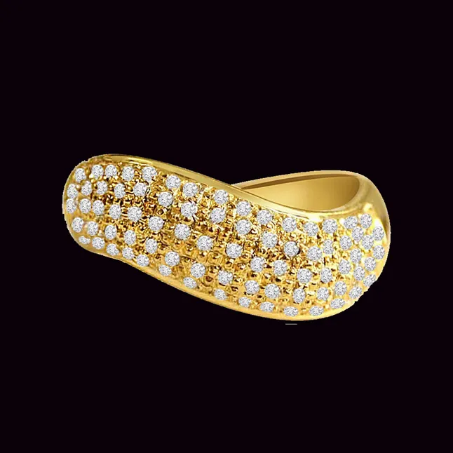 Sensation - Real Diamond 18K Gold Pave Set Ring (SDR7)