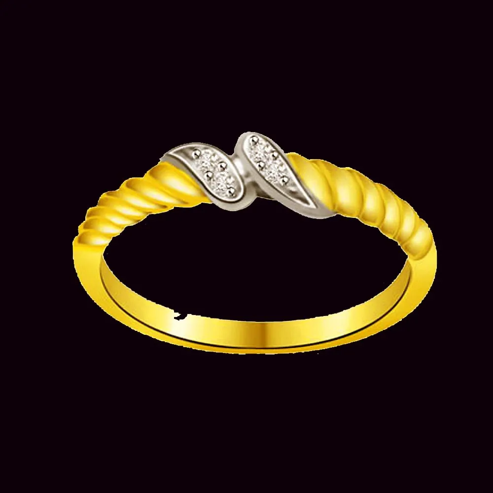 Two-Tone Real Diamond Gold Ring (SDR801)