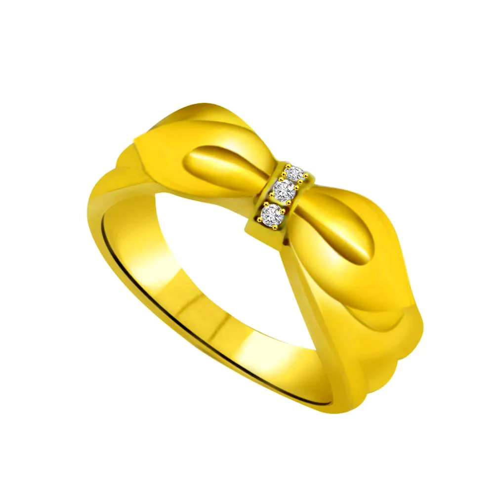 Two-Tone Real Diamond Gold Ring (SDR802)