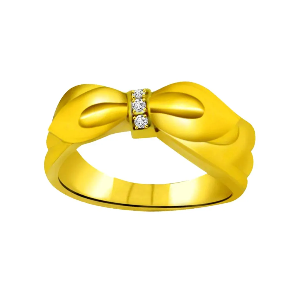 Two-Tone Real Diamond Gold Ring (SDR802)