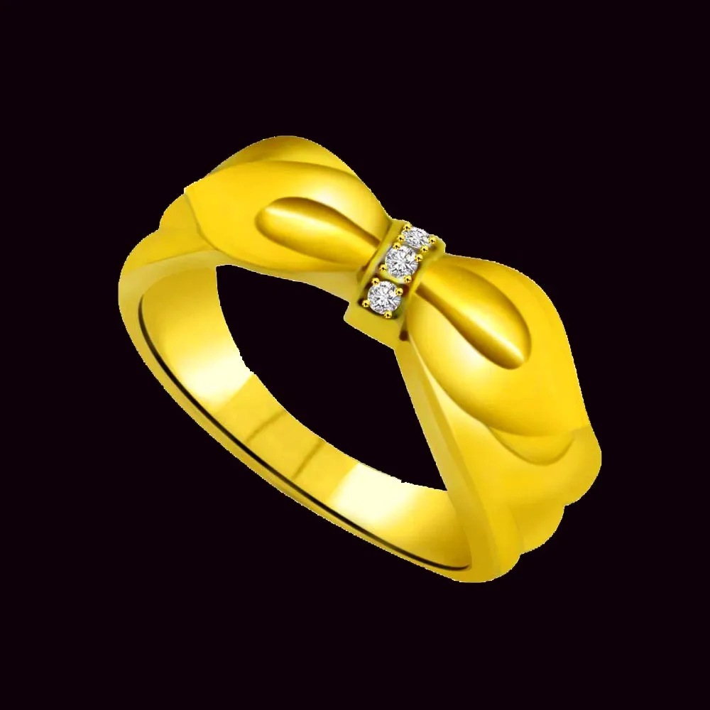 Two-Tone Real Diamond Gold Ring (SDR802)