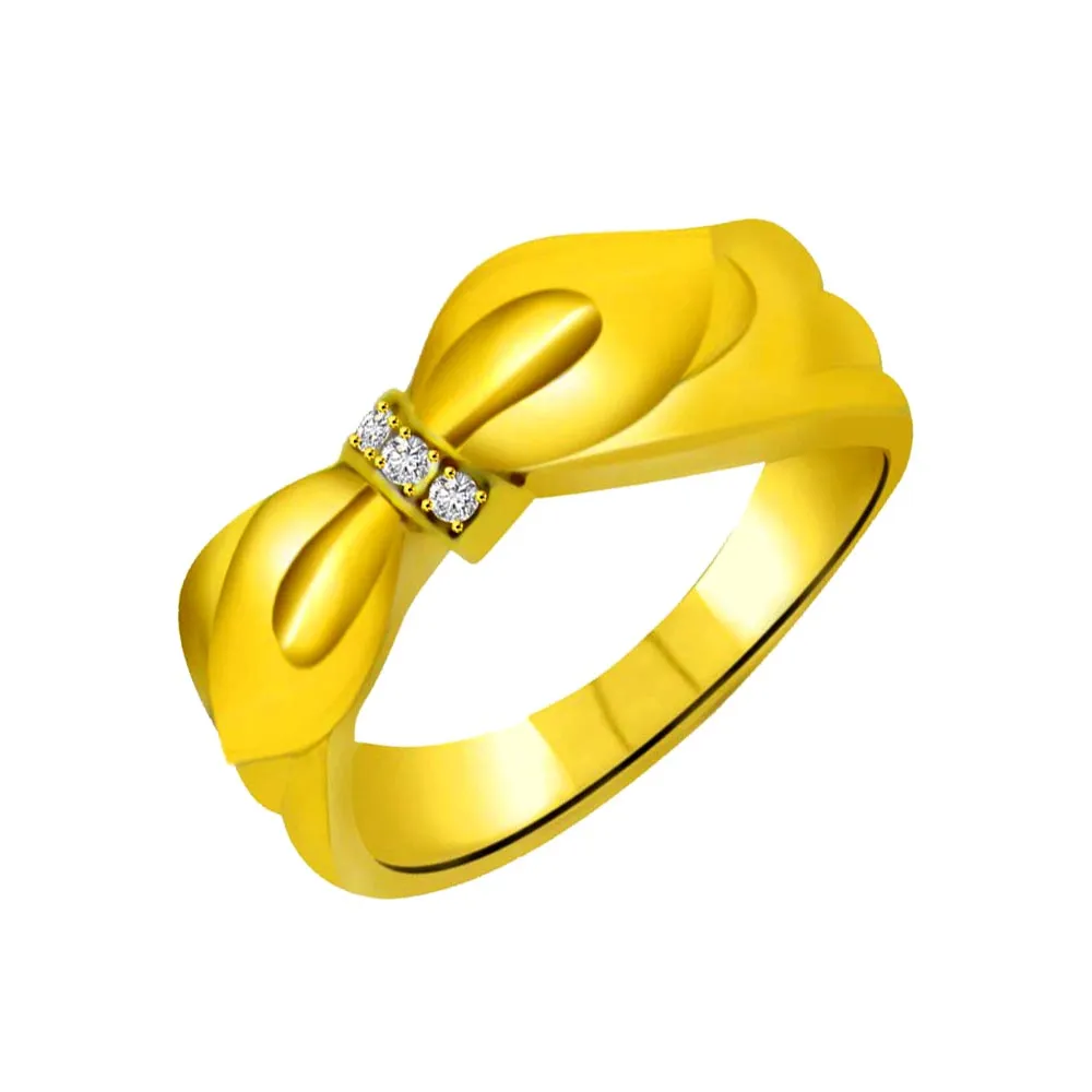 Two-Tone Real Diamond Gold Ring (SDR802)