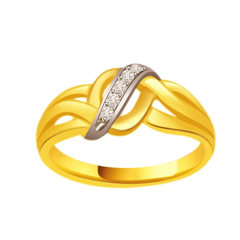 Two-Tone Real Diamond Gold Ring (SDR804)