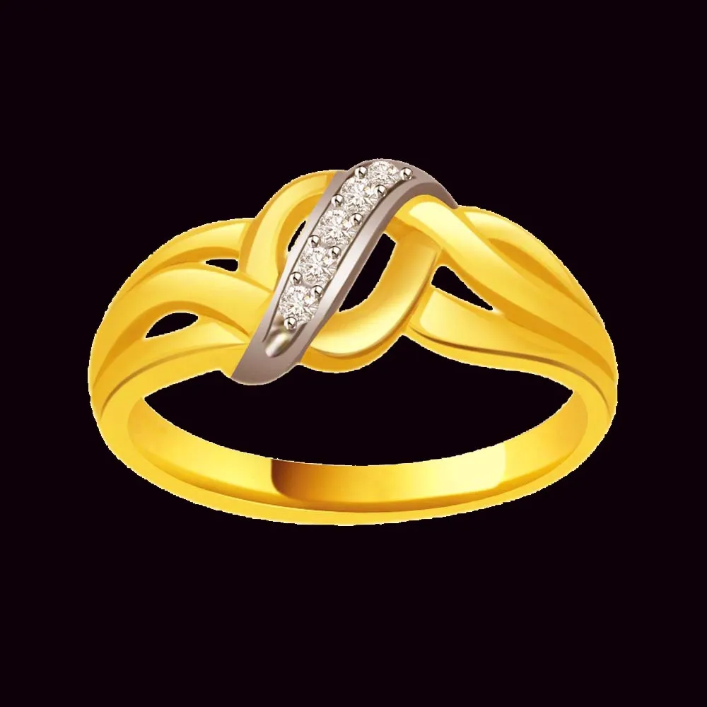 Two-Tone Real Diamond Gold Ring (SDR804)