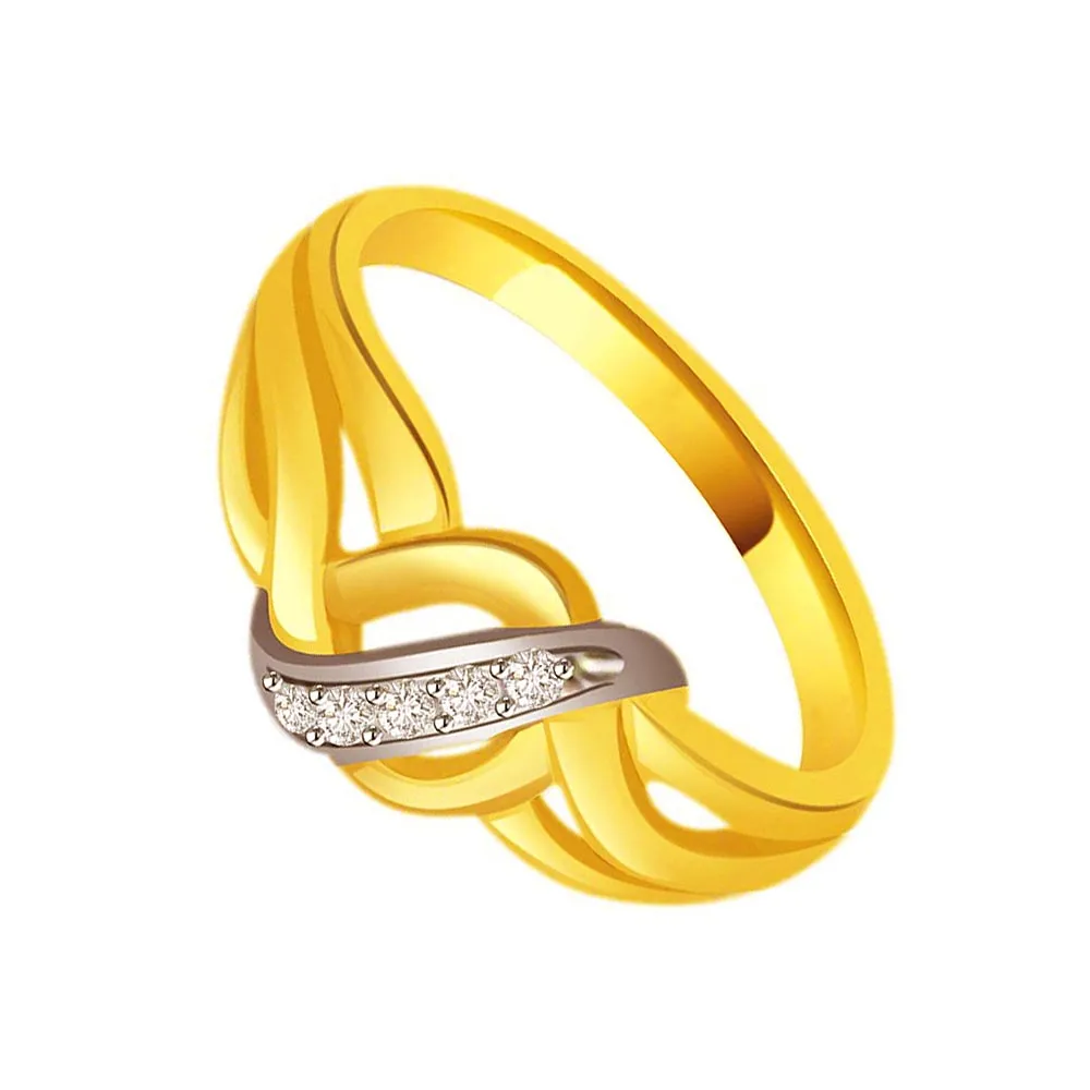 Two -Tone Diamond Gold rings SDR804 -White Yellow Gold rings